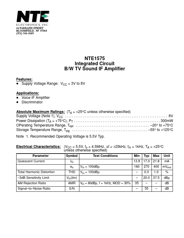 NTE1575 NTE