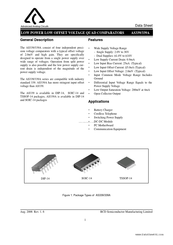 AS339 BCD Semiconductor