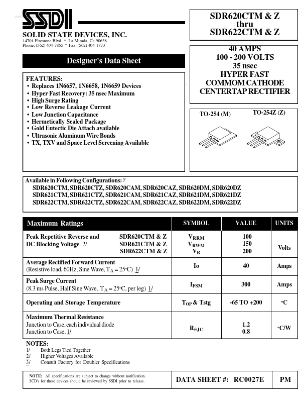 SDR620CTZ SSDI