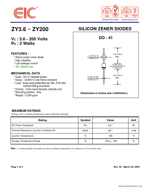 ZY7.5 EIC discrete Semiconductors