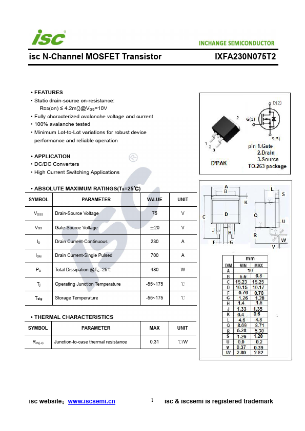 IXFA230N075T2