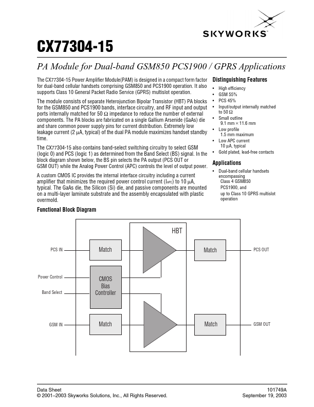 CX77304-15 Skyworks Solutions