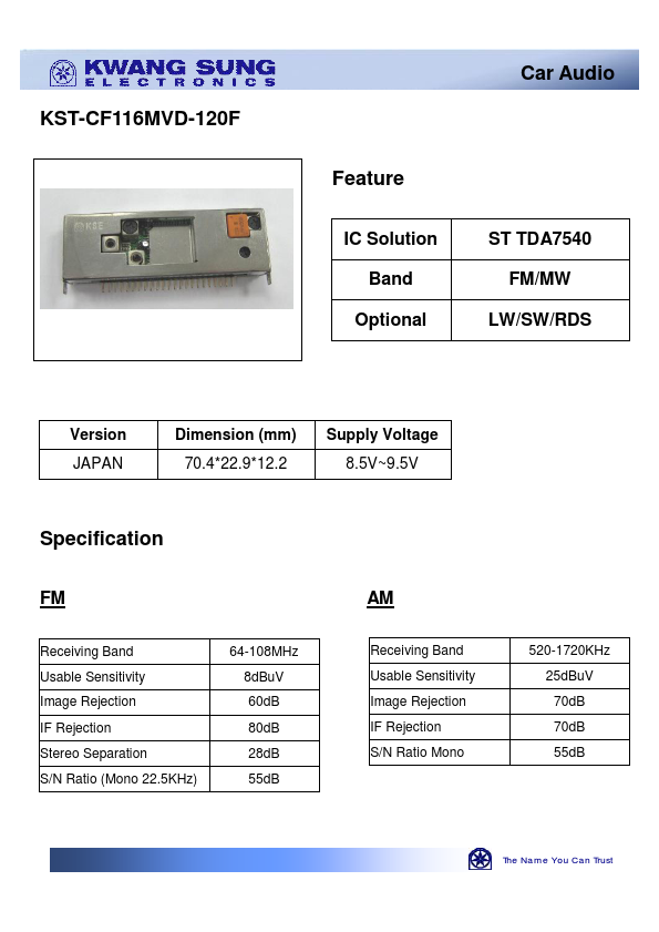 <?=KST-CF116MVD-120F?> डेटा पत्रक पीडीएफ