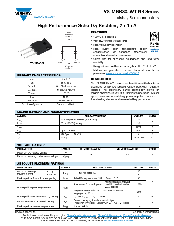 VS-MBR3045WTPbF