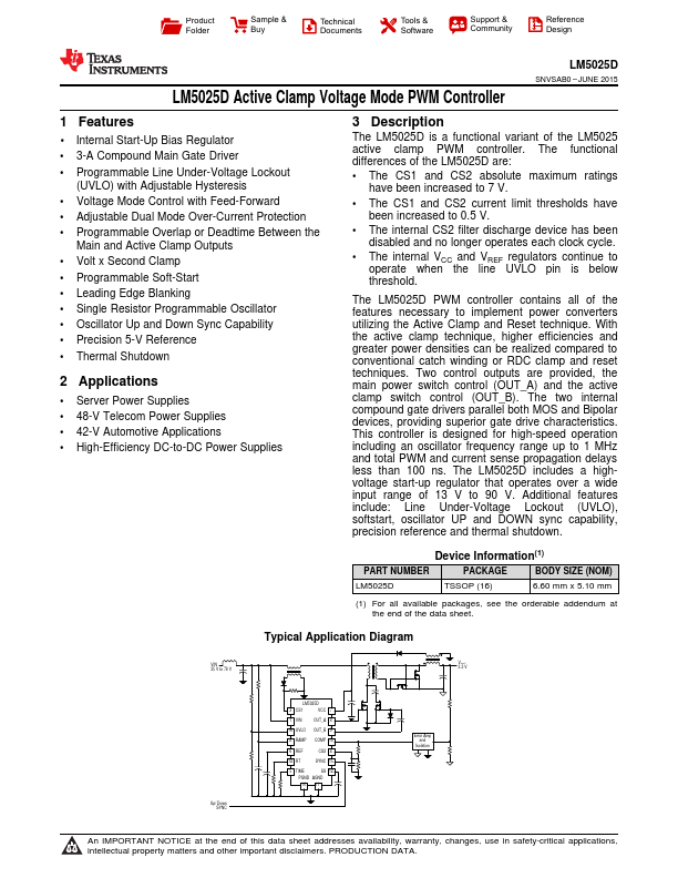 LM5025D Texas Instruments