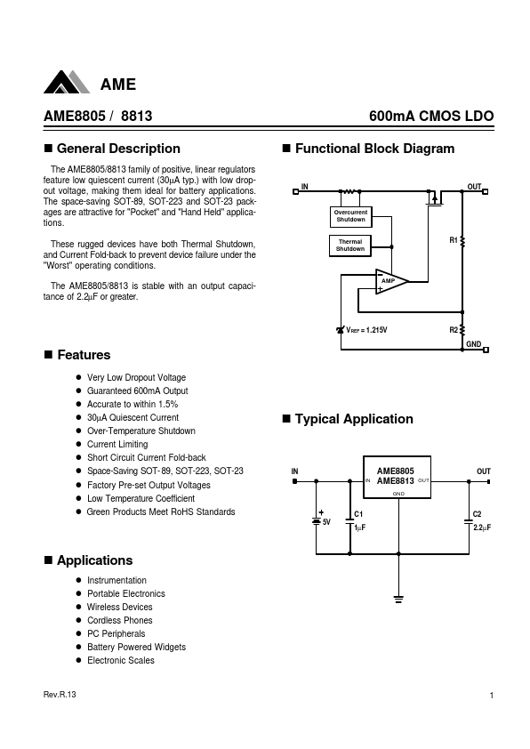 AME8805 Analog Microelectronics