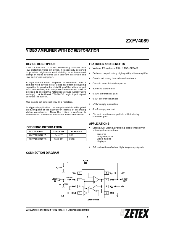 ZXFV4089N8TC Zetex Semiconductors