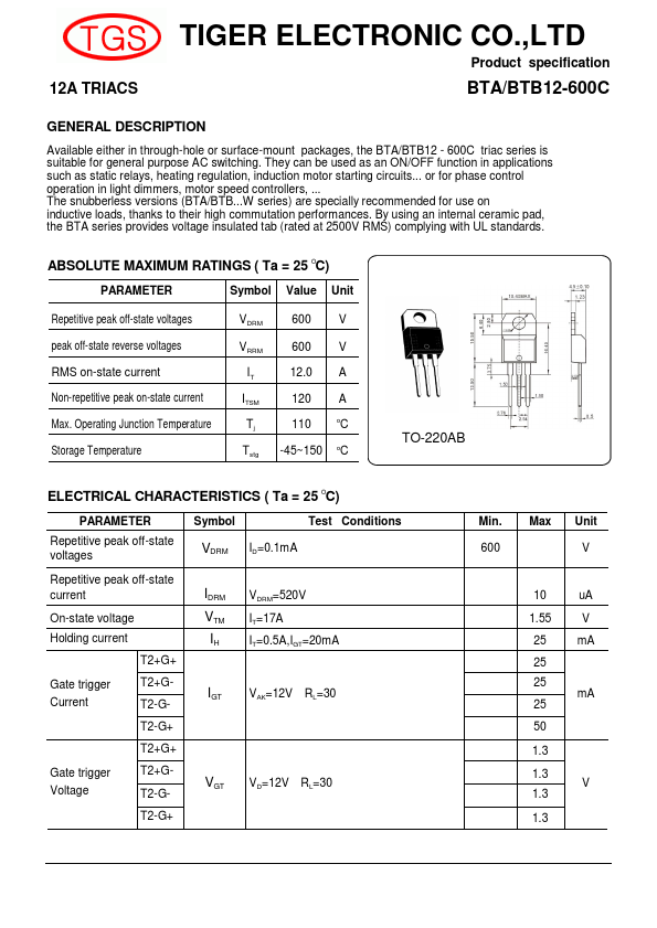 BTA12-600C