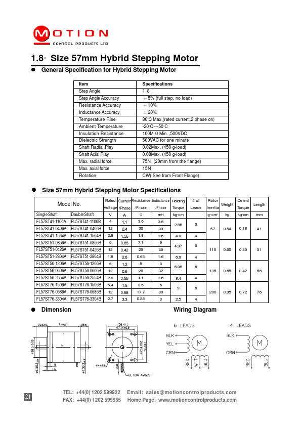 FL57ST41-1564A MOTION CONTROL PRODUCTS