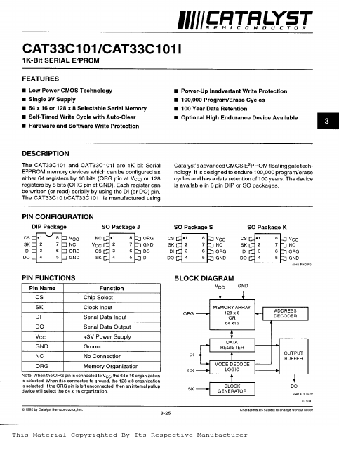 CAT33C101 Catalyst Semiconductor