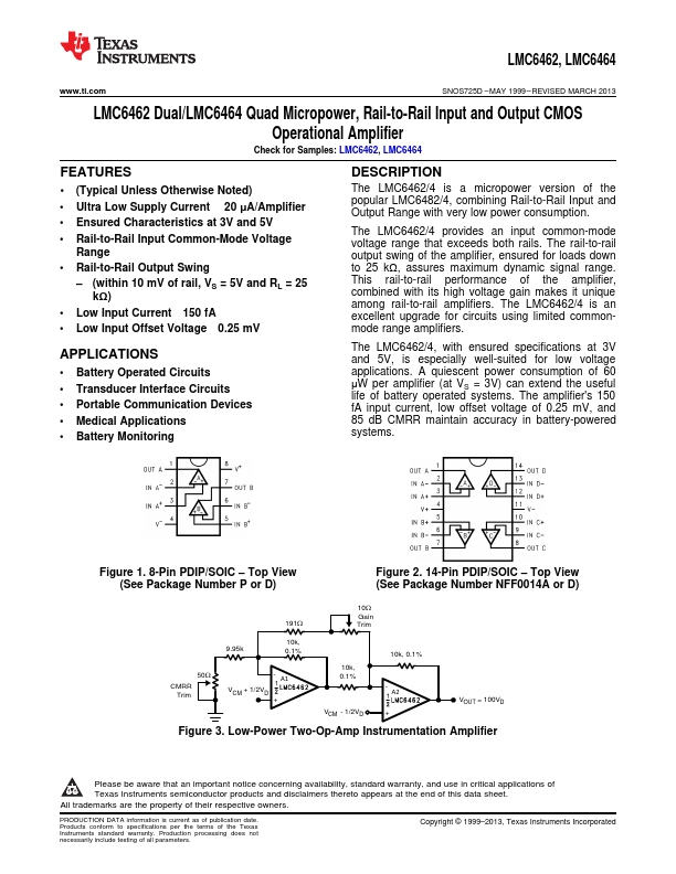 LMC6464 Texas Instruments