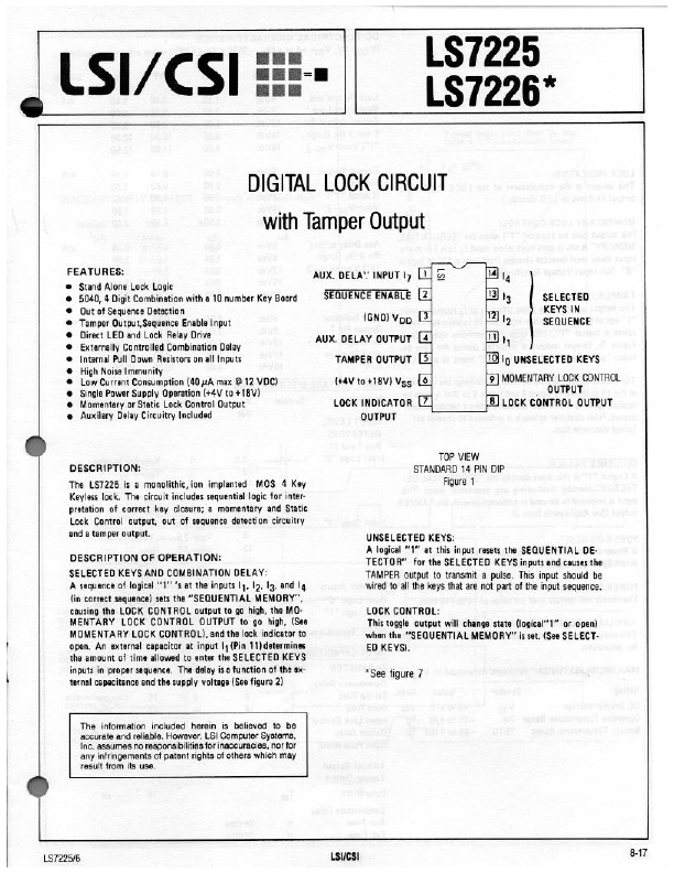 LS7225 LSI Computer Systems