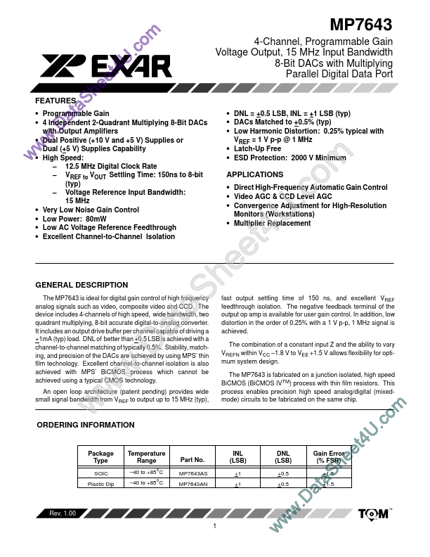 MP7643 Exar Corporation