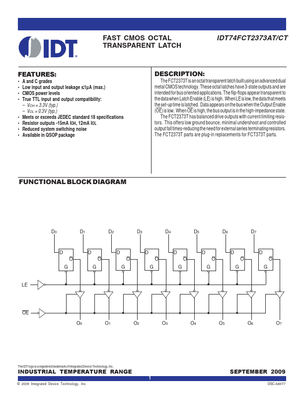 IDT74FCT533CT Integrated Device Tech