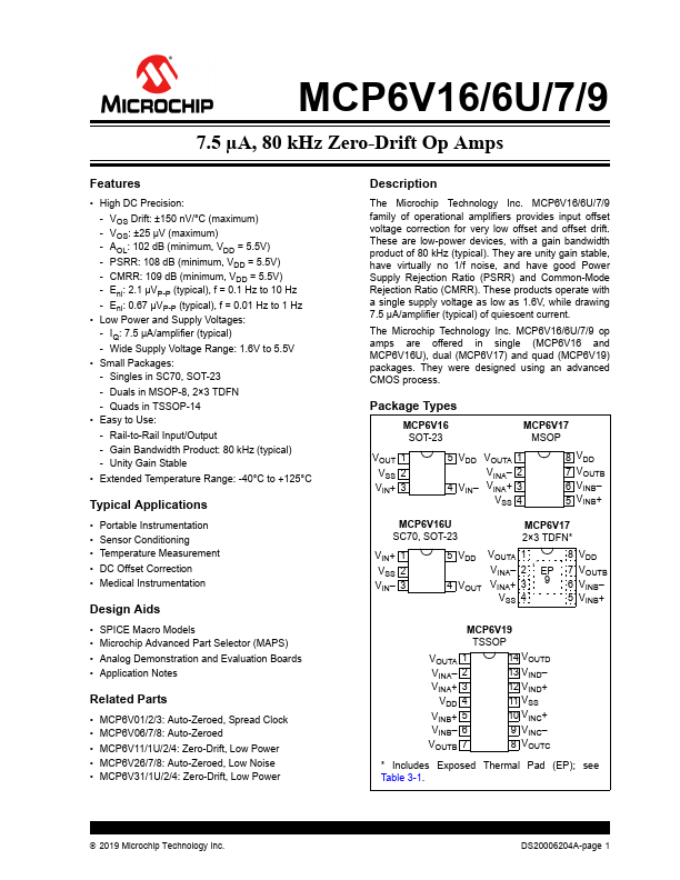 MCP6V16 Microchip