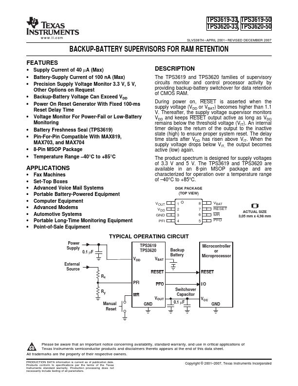 TPS3619-33 Texas Instruments