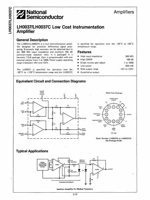 LH0037C National Semiconductor