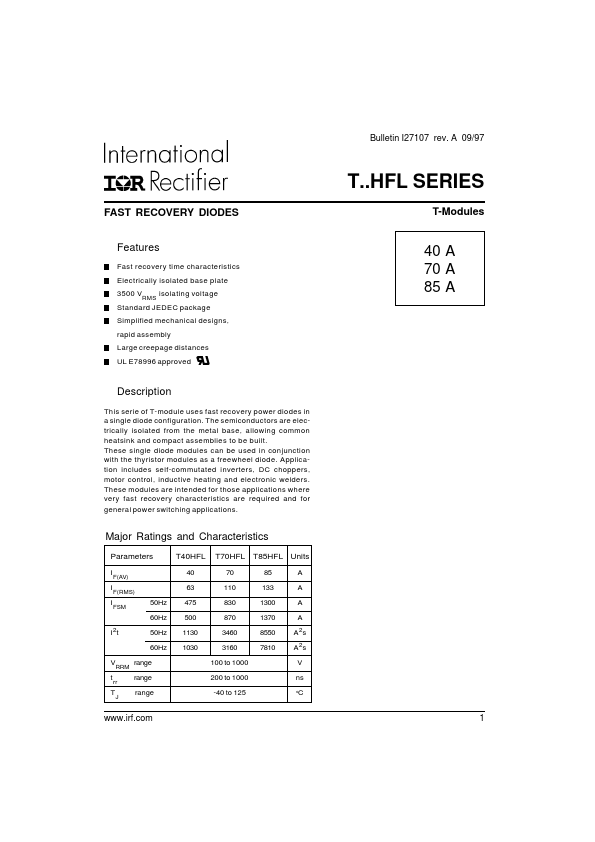 T85HFL60 International Rectifier