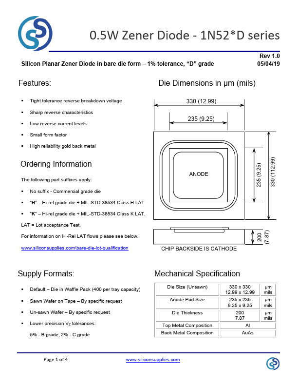 1N5234D Silicon Supplies