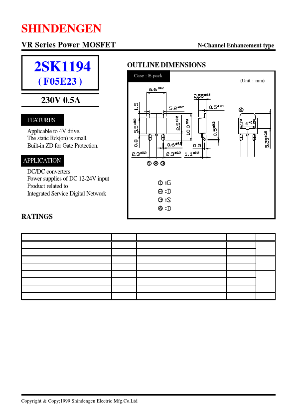 2SK1194 Shindengen Electric Mfg.Co.Ltd