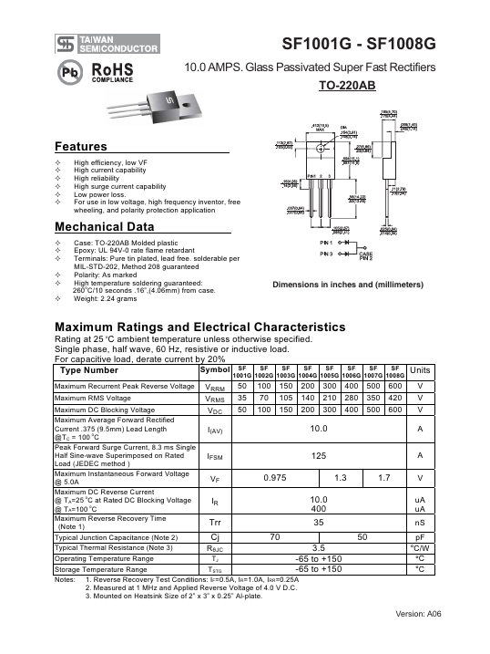 SF1001G Taiwan Semiconductor