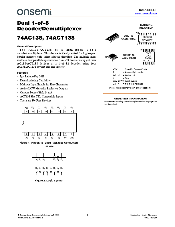 74AC138 ON Semiconductor
