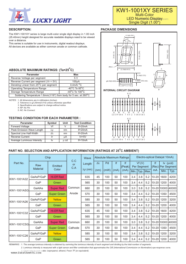 KW1-1001XY Lucky Light Electronic