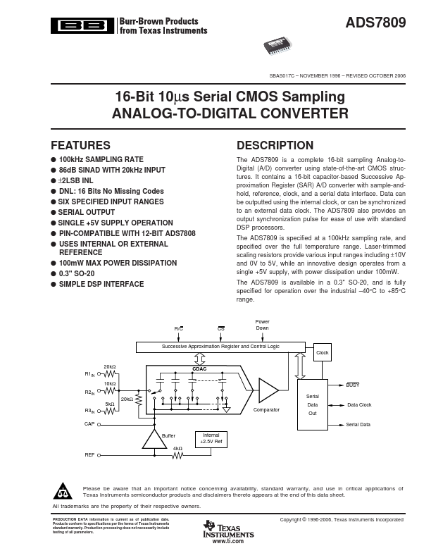 ADS7809 Burr-Brown Corporation