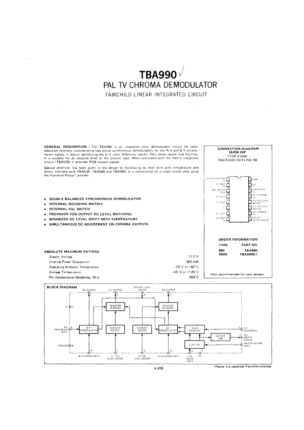 <?=TBA990?> डेटा पत्रक पीडीएफ