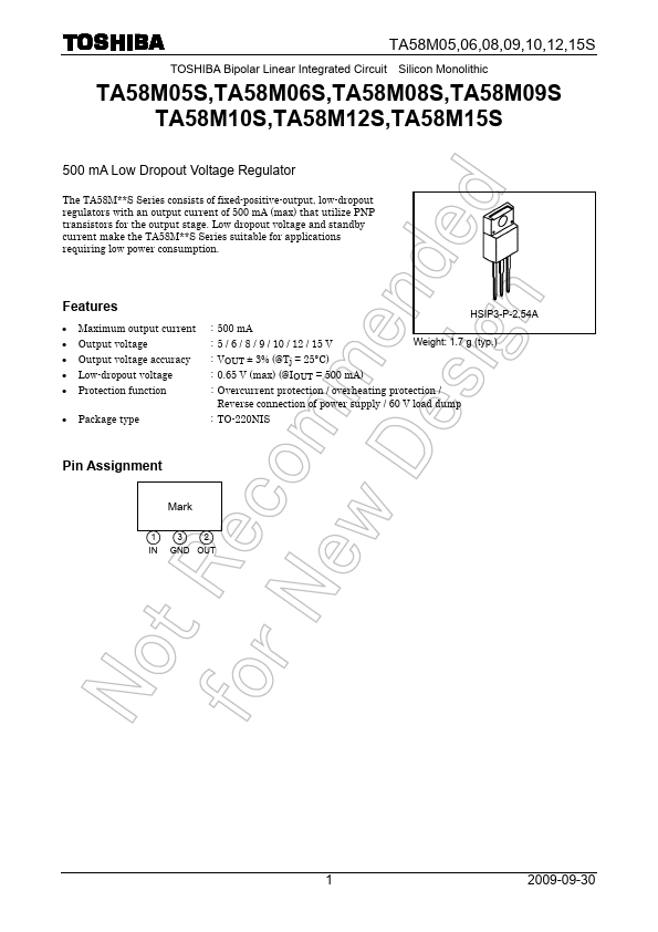 <?=TA58M09S?> डेटा पत्रक पीडीएफ