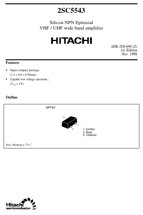 2SC5543 Hitachi Semiconductor