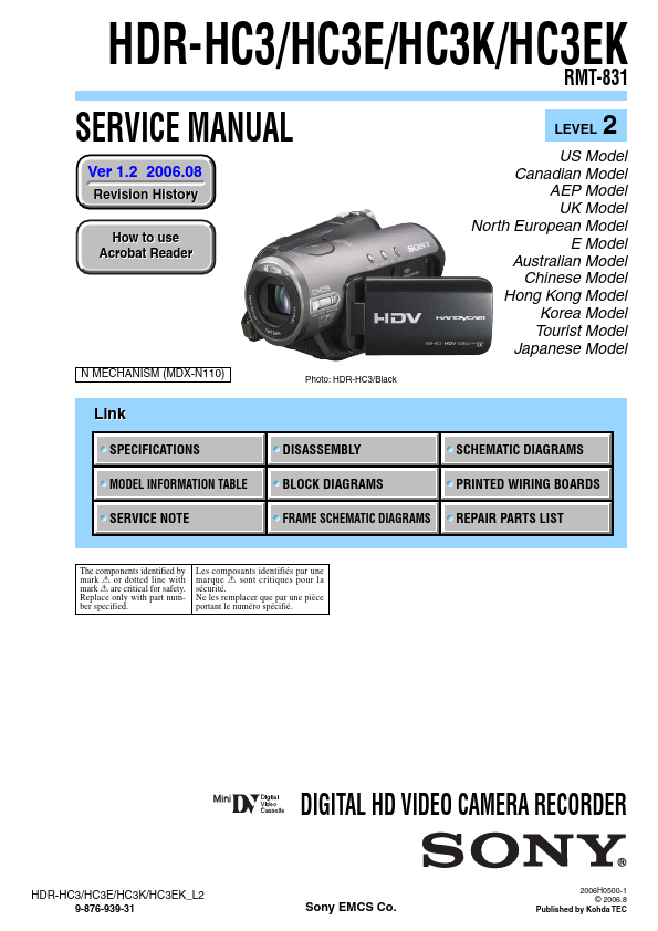 <?=HDR-HC3E?> डेटा पत्रक पीडीएफ