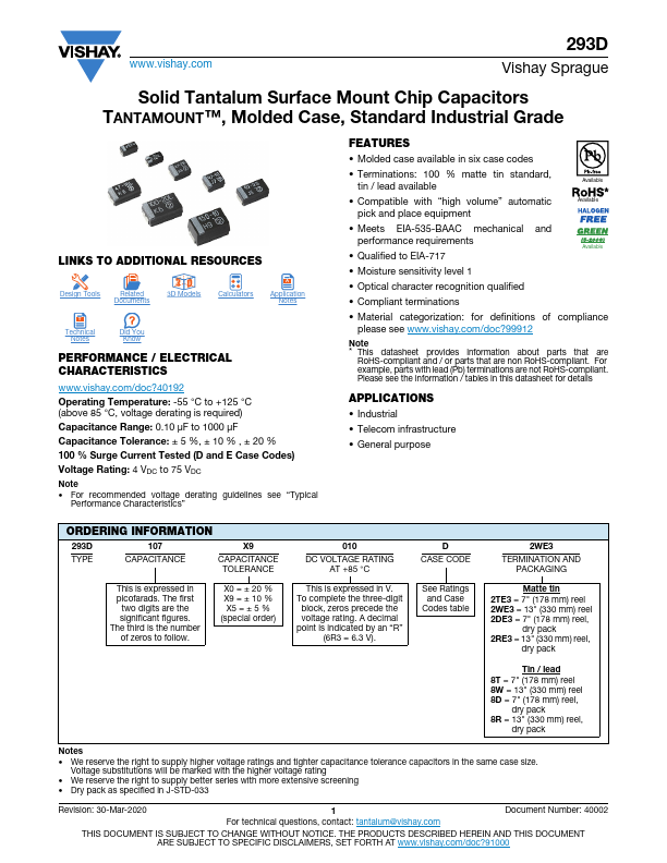 293D104X_035A2_E3 Vishay Intertechnology
