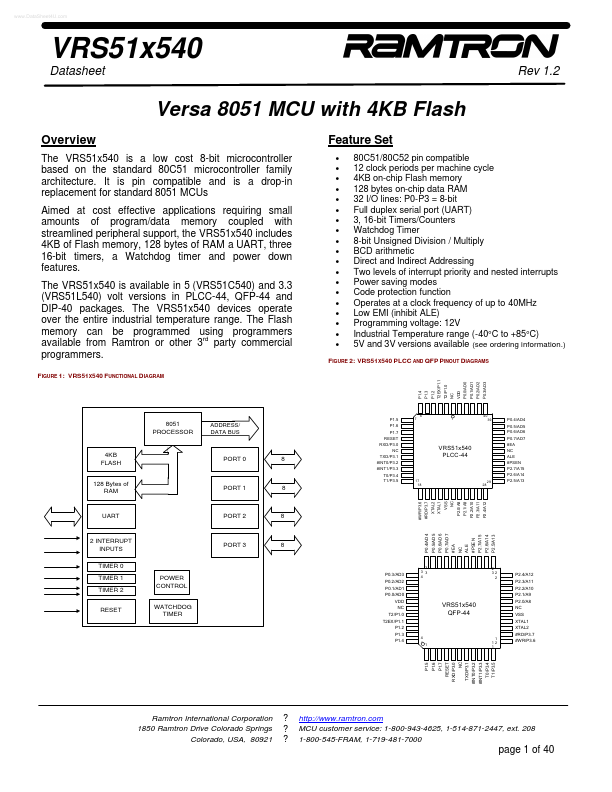 <?=VRS51C540?> डेटा पत्रक पीडीएफ