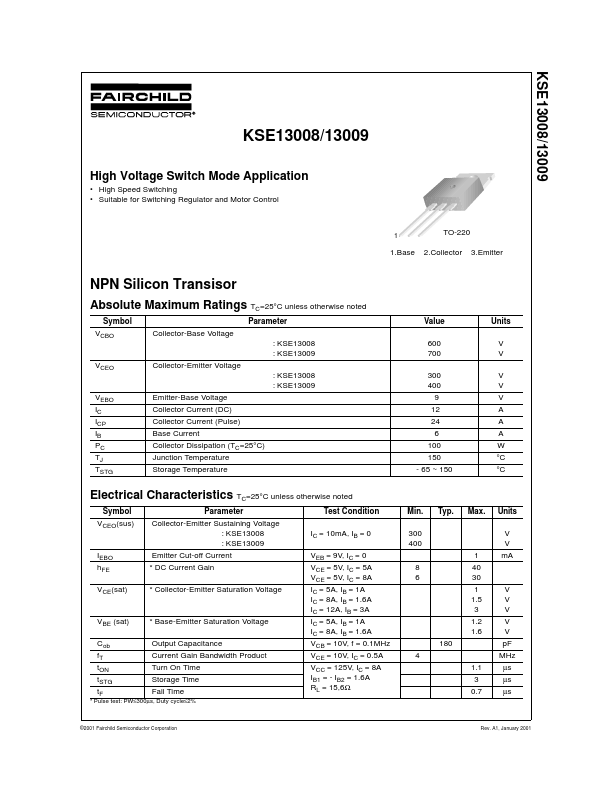 KSE13008 Fairchild Semiconductor