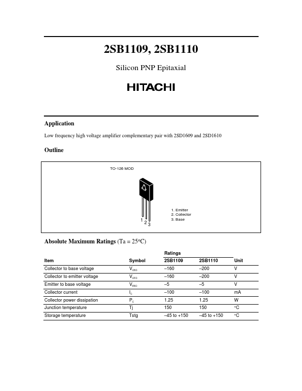 2SB1110 Hitachi Semiconductor