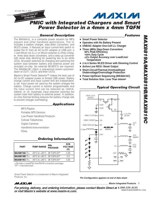 MAX8819C Maxim Integrated Products