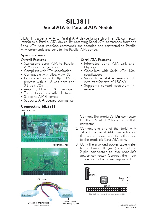 <?=SIL3811?> डेटा पत्रक पीडीएफ