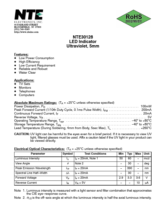 NTE30128 NTE Electronics