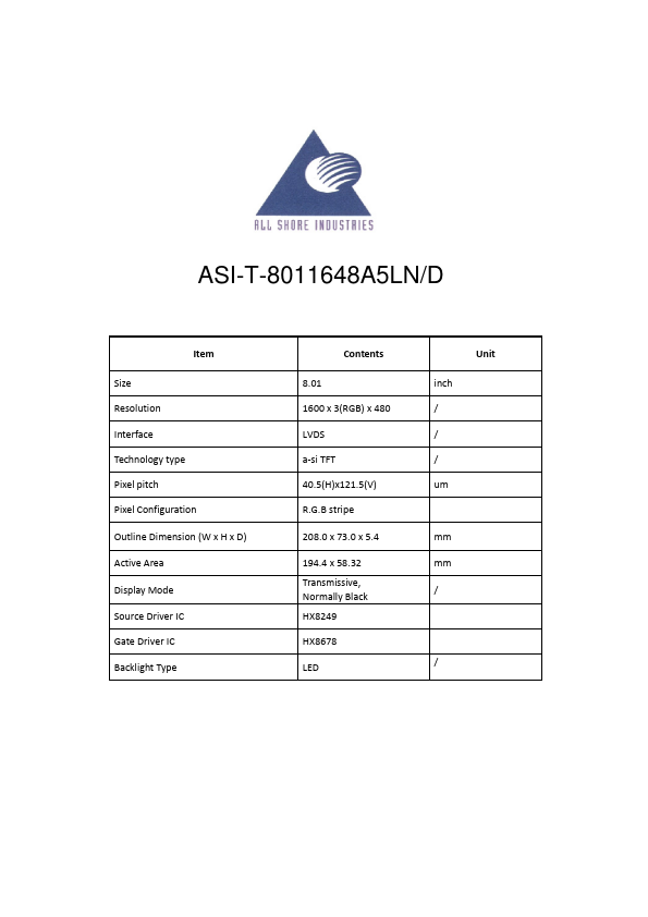 <?=ASI-T-8011648A5LN-D?> डेटा पत्रक पीडीएफ