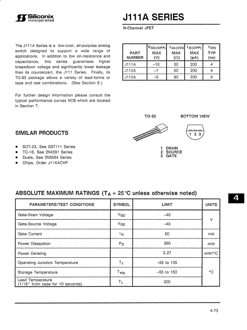 J113A Siliconix