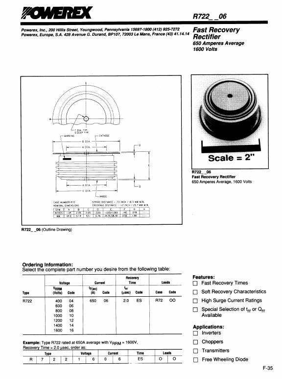 R7221406 Powerex Power Semiconductors