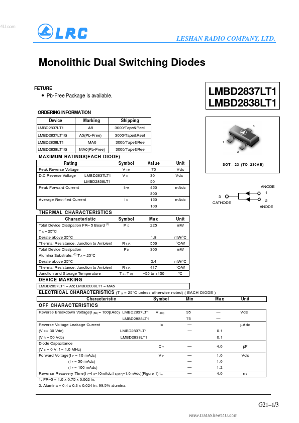 <?=LMBD2838LT1?> डेटा पत्रक पीडीएफ