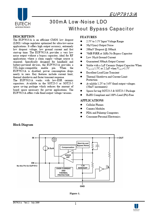 EUP7913A Eutech Microelectronics