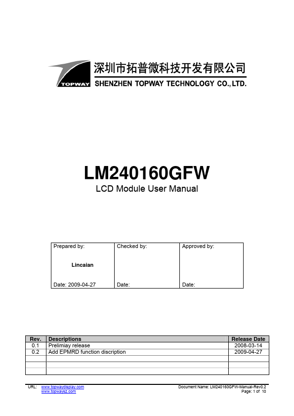 LM240160GFW