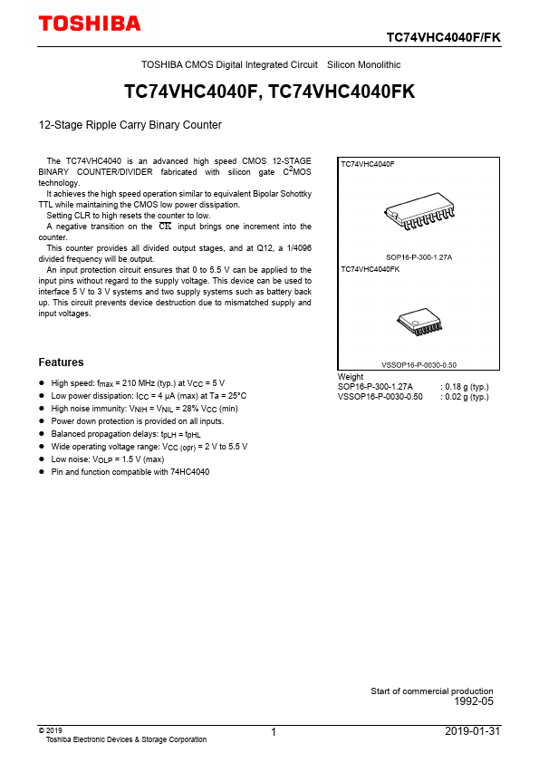 TC74VHC4040F Toshiba