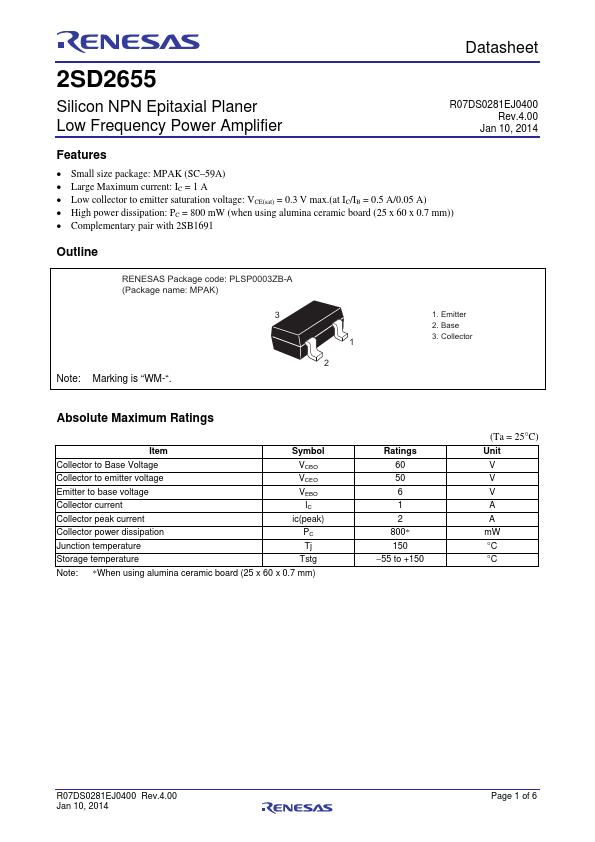 2SD2655 Renesas