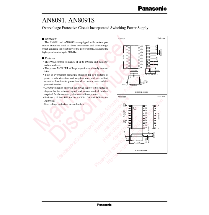 AN8091S Panasonic Semiconductor