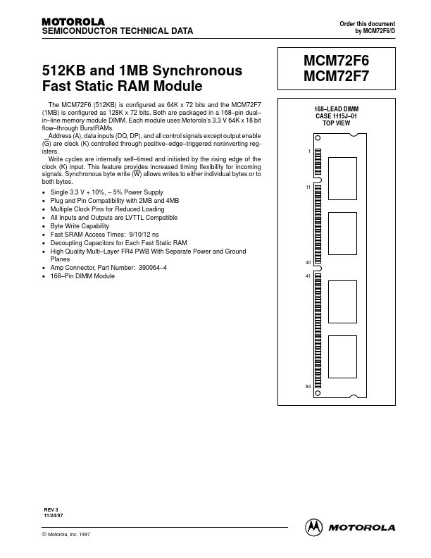 MCM72F7 Motorola
