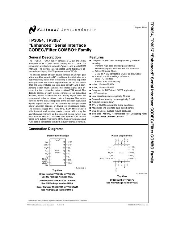 TP3054 National Semiconductor